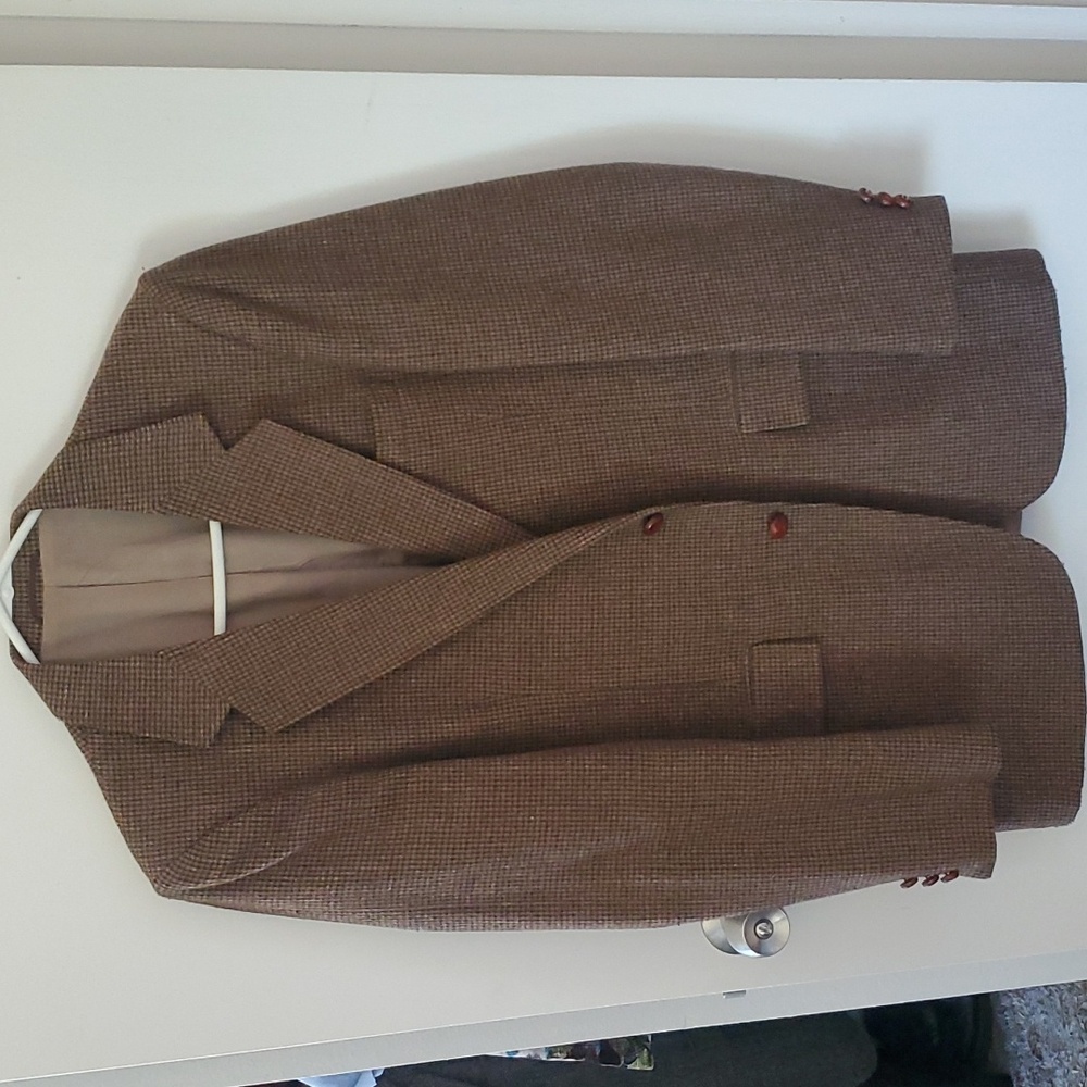 Men's Brown Patterned Suit Jacket or Blazer